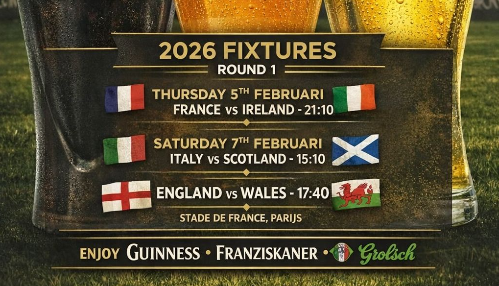 Kijk de Six Nations wedstrijden bij Rugbyclub Dragons; eerste do 5/2